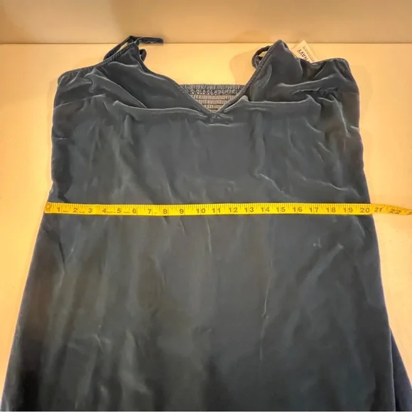 Old Navy Dark Teal Sleeveless Velvet Slip Maxi Dress Obscure Night Women Size XL - Picture 14 of 16